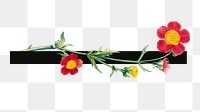 Floral dash png digital art illustration, transparent background