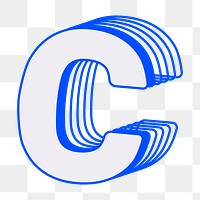 Letter C png layered alphabet, transparent background