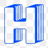Letter H png layered alphabet, transparent background