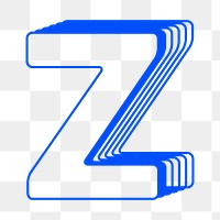 Letter Z png layered alphabet, transparent background