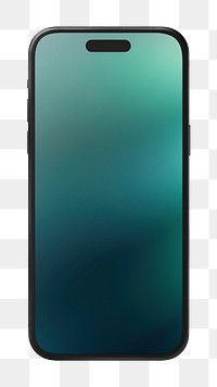 PNG mobile phone with teal screen, transparent background