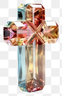PNG Christ cross gemstone crystal white background.