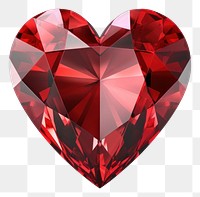 PNG Red heart shape on circle shape gemstone jewelry diamond.