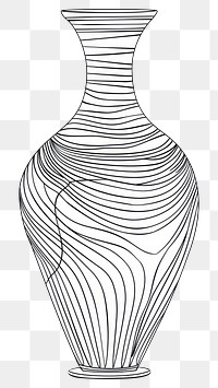 PNG Continuous line drawing vase art pottery creativity.