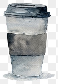 PNG Monochromatic paper coffee cup drawing sketch art.