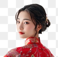 PNG Chinese woman portrait fashion kimono.