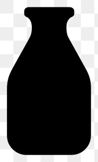 PNG Milk bottle chips logo icon black vase white background.