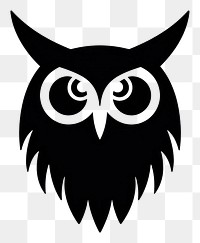 PNG Owl logo icon animal black white.