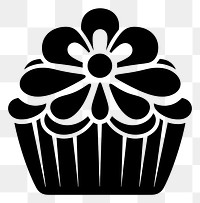 PNG Cupcakelogo icon dessert black white.