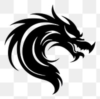 PNG Dragon logo icon black creativity monochrome.