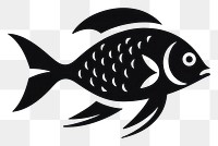 PNG Fish logo icon animal black white background.