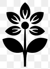 PNG Flowers logo icon plant white black.