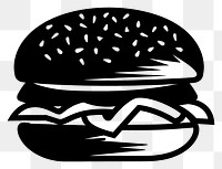 PNG Hamburger logo icon black food monochrome.