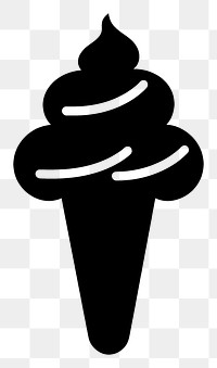 PNG Ice cream logo icon dessert black food.