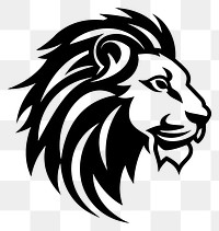 PNG Lion logo icon mammal black white.