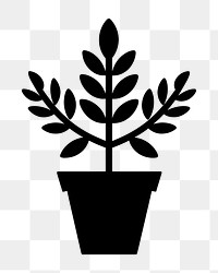 PNG Plant icon silhouette symbol black.