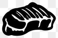 PNG Steak logo icon black white background monochrome.