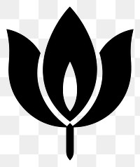 PNG Tulip logo icon white black stencil.