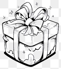 PNG Illustration of a gift box cartoon sketch celebration.