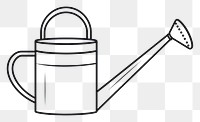 PNG Vintage watering can line gardening drawing.