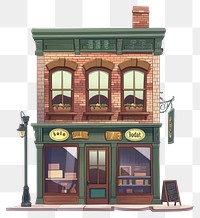 PNG Cartoon of antique shop architecture building city.