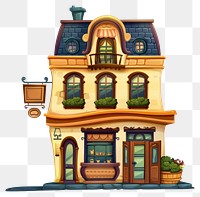 PNG Cartoon of antique shop architecture building house.