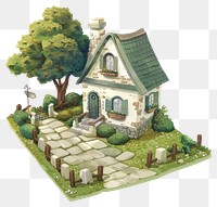 PNG Cartoon of backyard architecture building outdoors.