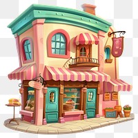 PNG Cartoon of bakery shop architecture building confectionery.