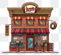 PNG Cartoon of music shop architecture restaurant building.