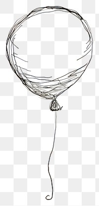 PNG Hand drawn of balloon drawing sketch cartoon