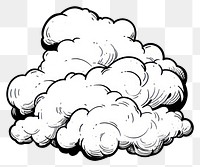 PNG Outline sketching illustration of a cloud cartoon drawing white