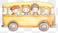PNG Children happy in school bus vehicle car white background.