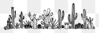 PNG Divider doodle boder cactus backgrounds drawing sketch.
