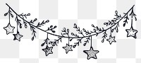 PNG Divider doodle flag star pattern line calligraphy.
