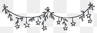 PNG Divider doodle flag star pattern white line.
