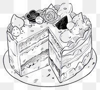 PNG Illustration of a stunning cake sketch dessert cartoon.