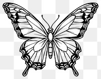 PNG Illustration of a stunning butterfly sketch cartoon drawing.