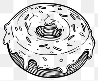 PNG Illustration of a minimal simple donut dessert cartoon sketch.