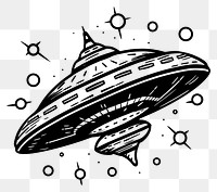 PNG Illustration of a ufo sketch cartoon drawing.