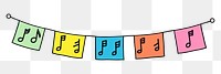 PNG Music note flag string line white background clothesline.