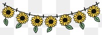 PNG Sunflower flag string decoration pattern plant.