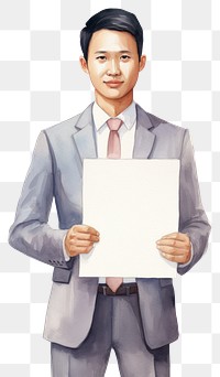 PNG Asian businessman portrait standing holding.