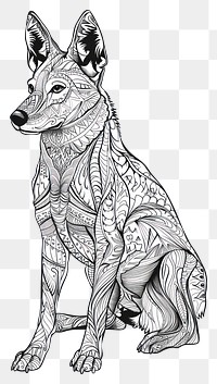 PNG  Wild Dog illustrated drawing person.