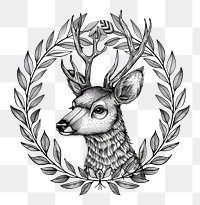 PNG  Deer illustrated wildlife drawing.