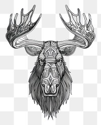 PNG  Moose illustrated wildlife drawing.