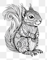 PNG  Squirrel illustrated drawing sketch.