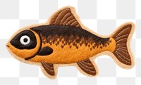 PNG Felt stickers of a single brookie animal fish carp.