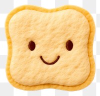 PNG Felt stickers of a single butter cookie confectionery biscuit sweets.