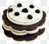 PNG Felt stickers of a single cookie and cream cake confectionery dessert cupcake.