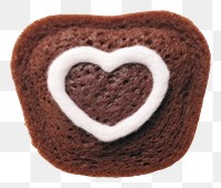 PNG Felt stickers of a single molten chocolate cake confectionery dessert cupcake.